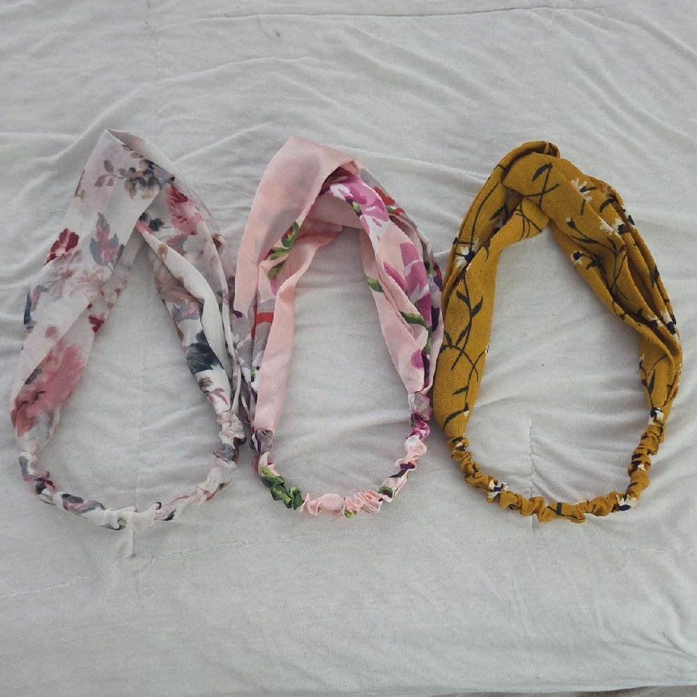 Floral and Mustard Headband Set